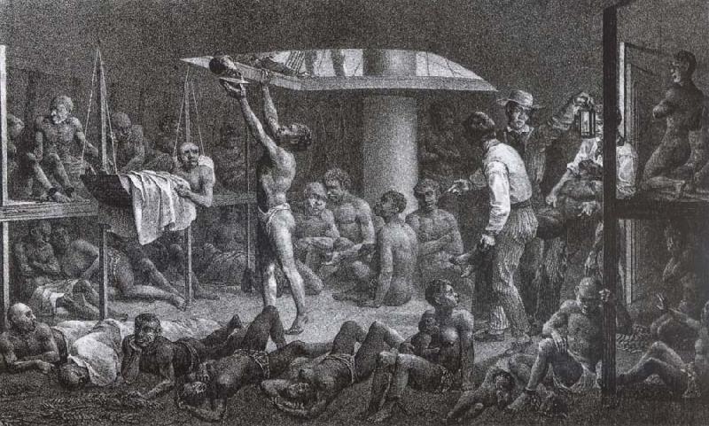 Johann Moritz Rugendas The hold of a slave ship France oil painting art
